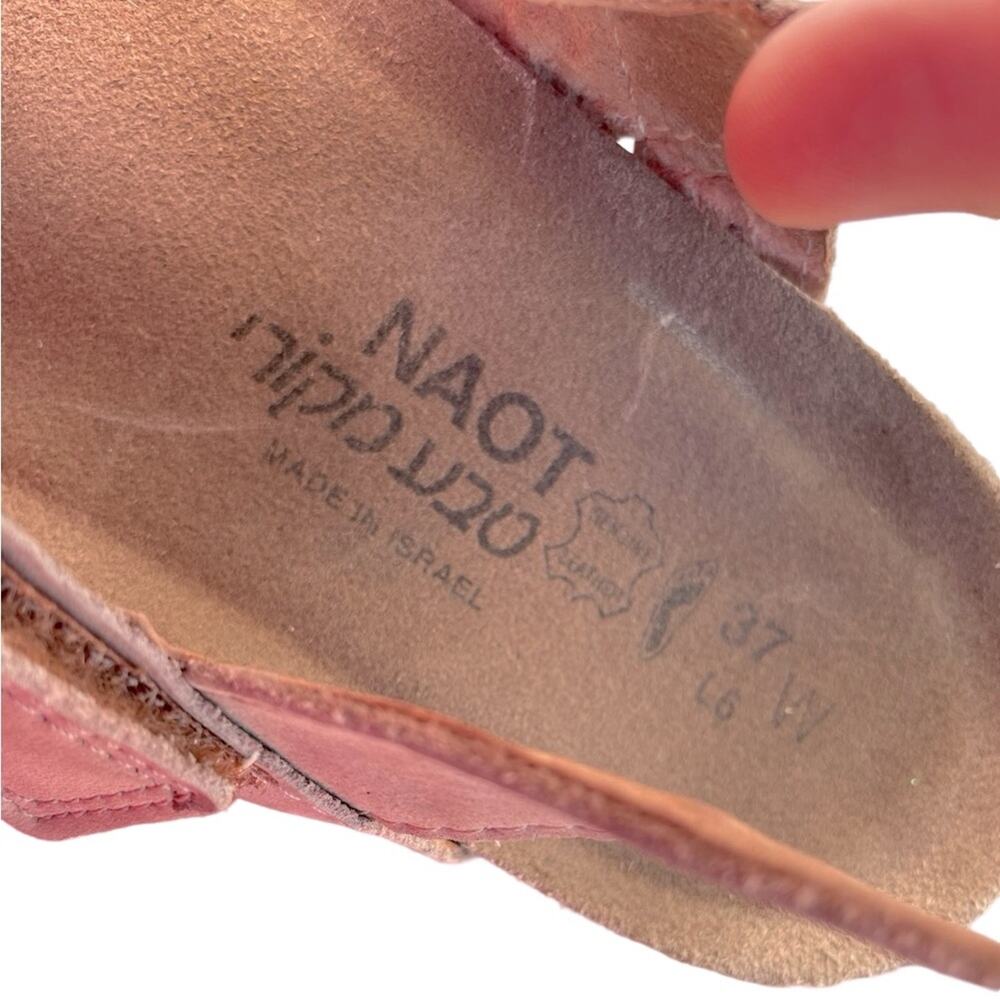 Naot Kayla Sandals Tan Suede Leather Cork Footbed Womens Size 7 / 37 - Picture 8 of 9